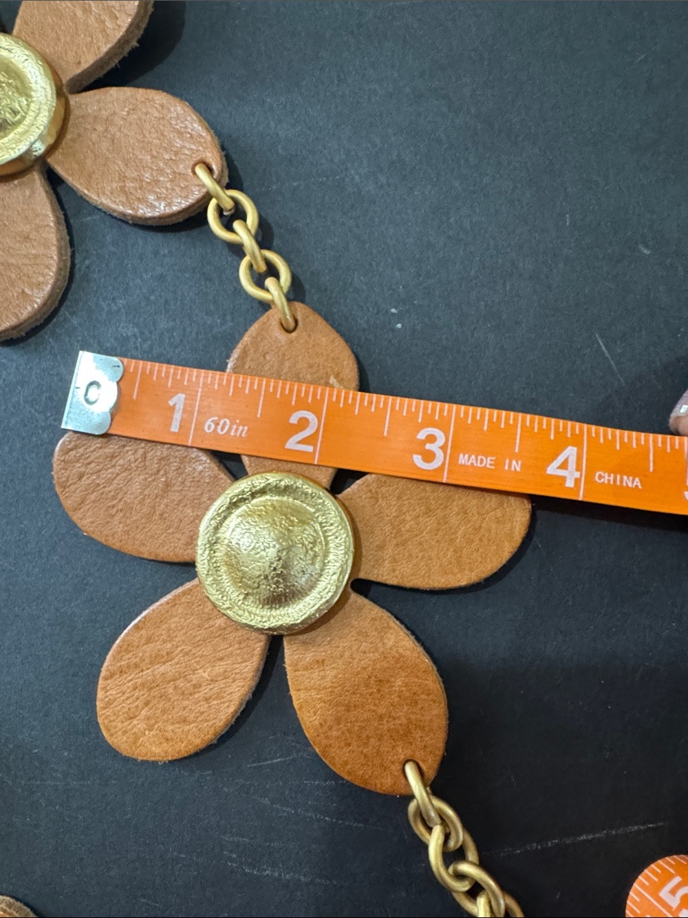Vintage Leather Flower Belt - Picture 8 of 17
